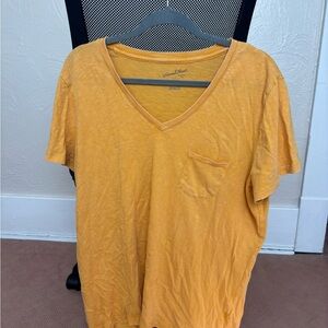 Women's Casual V-Neck Yellow Shirt